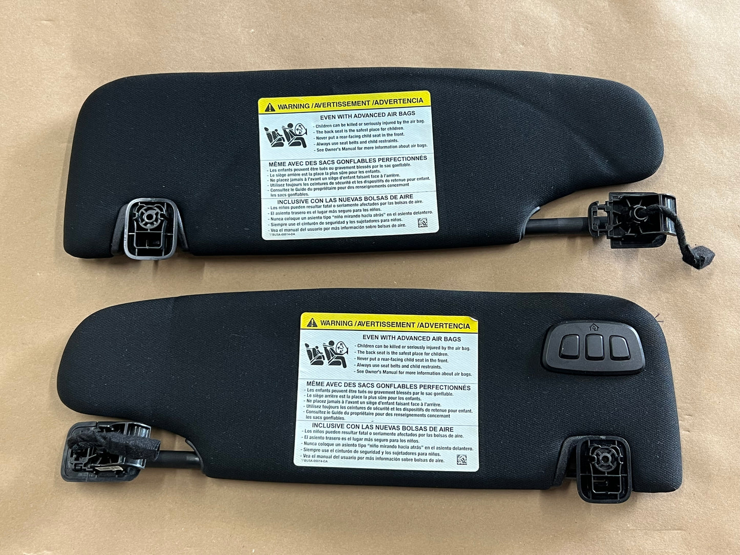 2015-2022 Ford Mustang GT Coupe Sun Visors Pair "Home link"