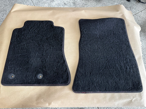 2015-2023 Ford Mustang Black Front Floor Mats Carpet "Red Stitch" - OEM