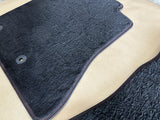 2015-2023 Ford Mustang Black Front Floor Mats Carpet "Red Stitch" - OEM