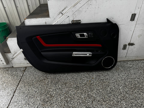 2018-2023 Ford Mustang GT LH Driver Leather Insert Door Panel Red Insert