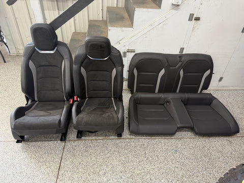 2016-2024 Chevrolet Camaro SS Front Rear Seats Recaro Black Leather Suede