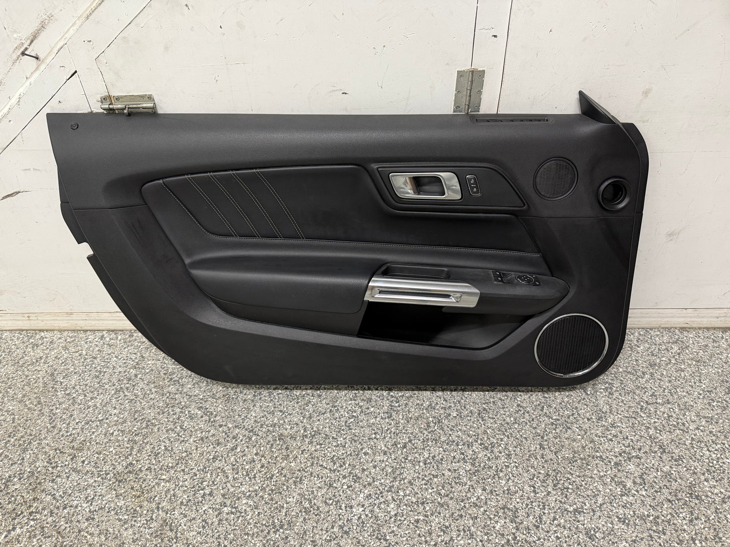 2018-2023 Ford Mustang GT LH Driver Leather Insert Door Panel Grey Stitching