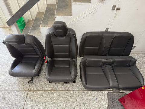 2010-2015 Chevy Camaro SS Black Leather Seats Front & Rear Convertible