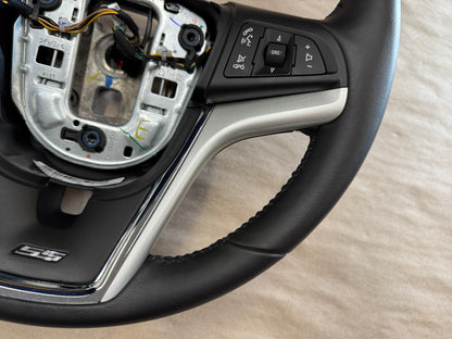 2012-2015 Chevy Camaro SS Steering Wheel Black "Auto" "Blue Stitch" 8k Mile