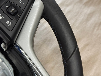 2012-2015 Chevy Camaro SS Steering Wheel Black "Auto" "Blue Stitch" 8k Mile