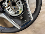 2012-2015 Chevy Camaro SS Steering Wheel Black "Auto" "Blue Stitch" 8k Mile