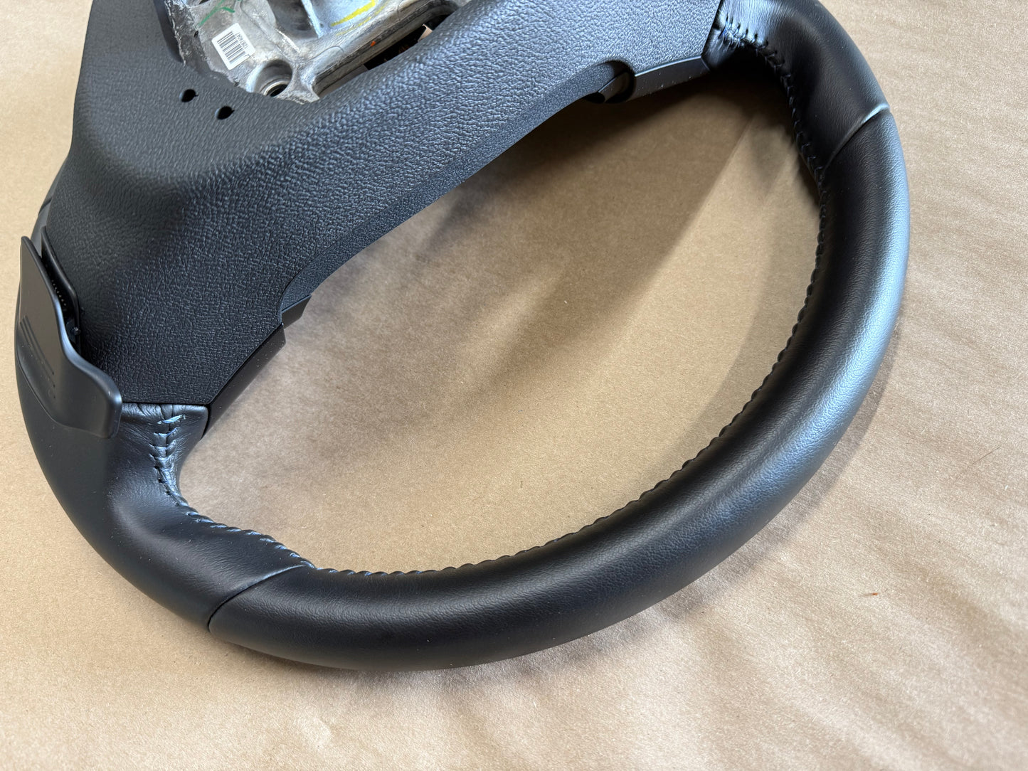 2012-2015 Chevy Camaro SS Steering Wheel Black "Auto" "Blue Stitch" 8k Mile