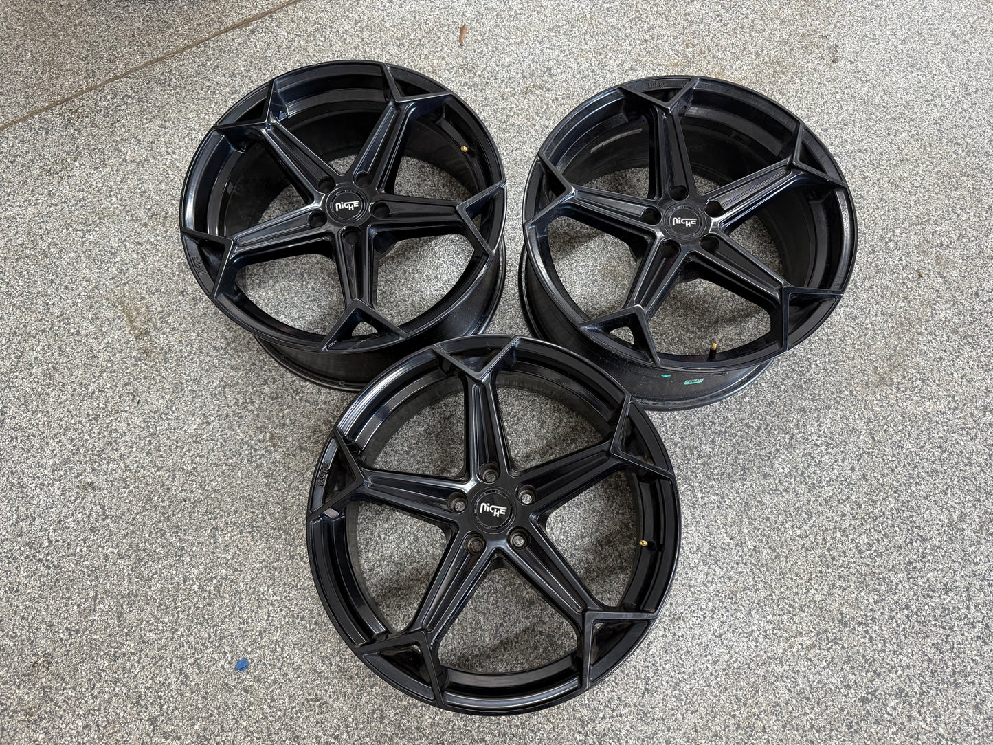 2005-2023 Ford Mustang Niche Arrow Black Wheels Set of 3 20x9"