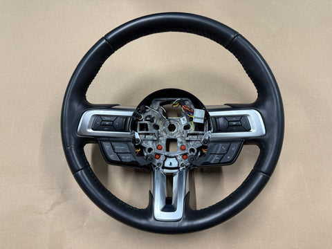 2018-2023 Ford Mustang Leather Steering Wheel Black "Manual"