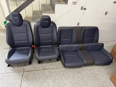 2010-2015 Chevy Camaro SS Black/Blue Leather Seats Front & Rear Coupe