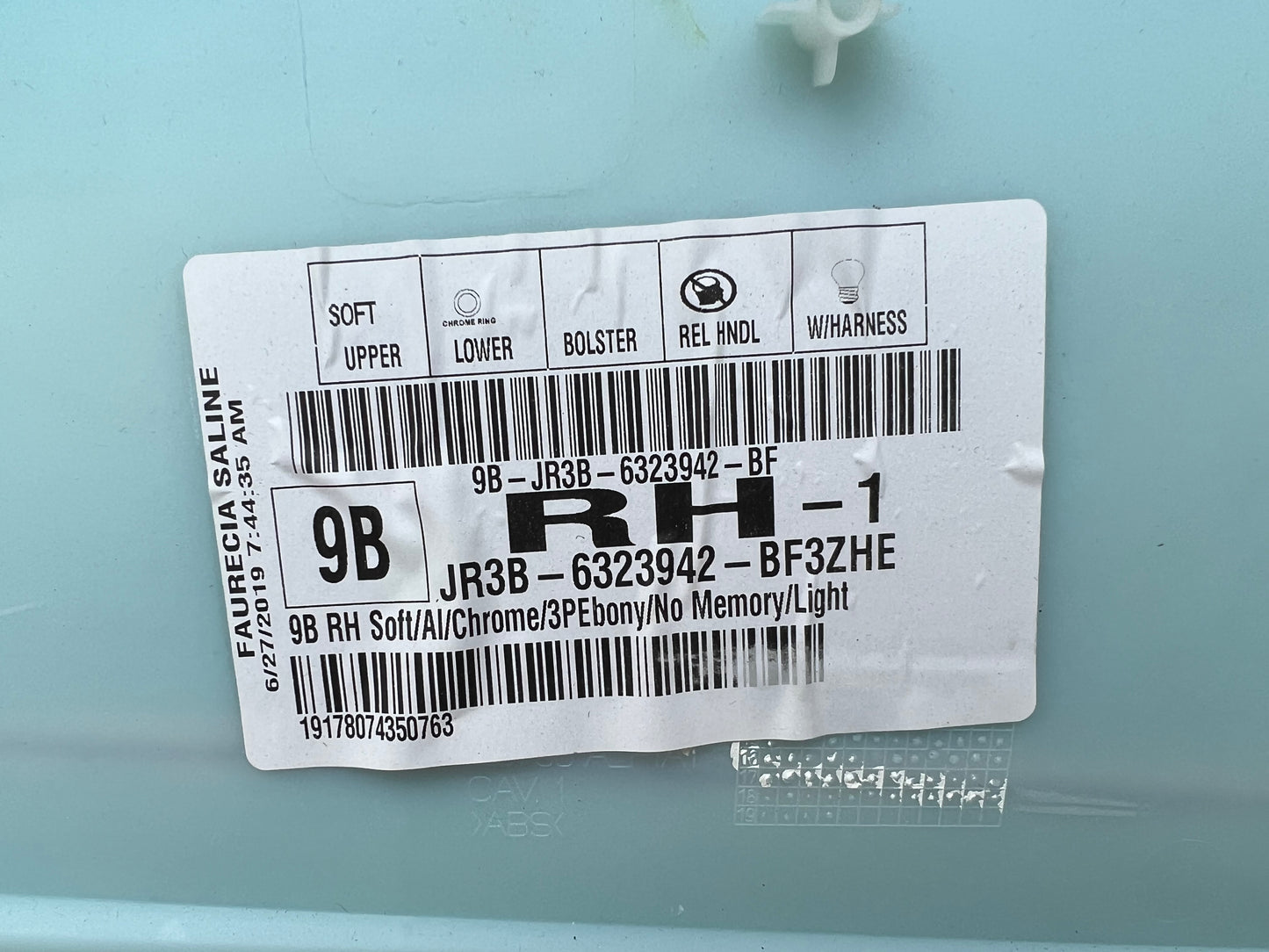 2018-2023 Mustang GT V6 EcoBoost RH Passenger Leather Insert Door Panel Soft