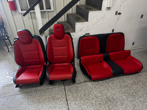 2010-2015 Chevy Camaro SS Black Orange Leather Seats Front & Rear Coupe - OEM