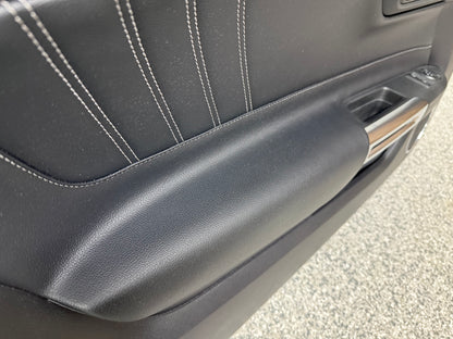 2018-2023 Ford Mustang GT LH Driver Leather Insert Door Panel Grey Stitching