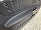 2018-2023 Ford Mustang GT LH Driver Leather Insert Door Panel Grey Stitching