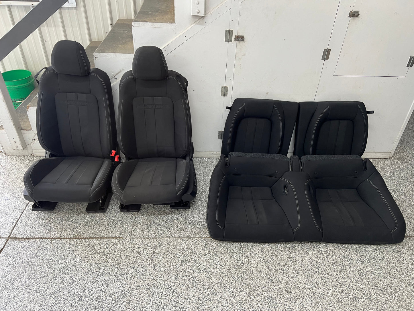 2018-2023 Ford Mustang GT Black Cloth Seats Coupe Front Rear Power Seats