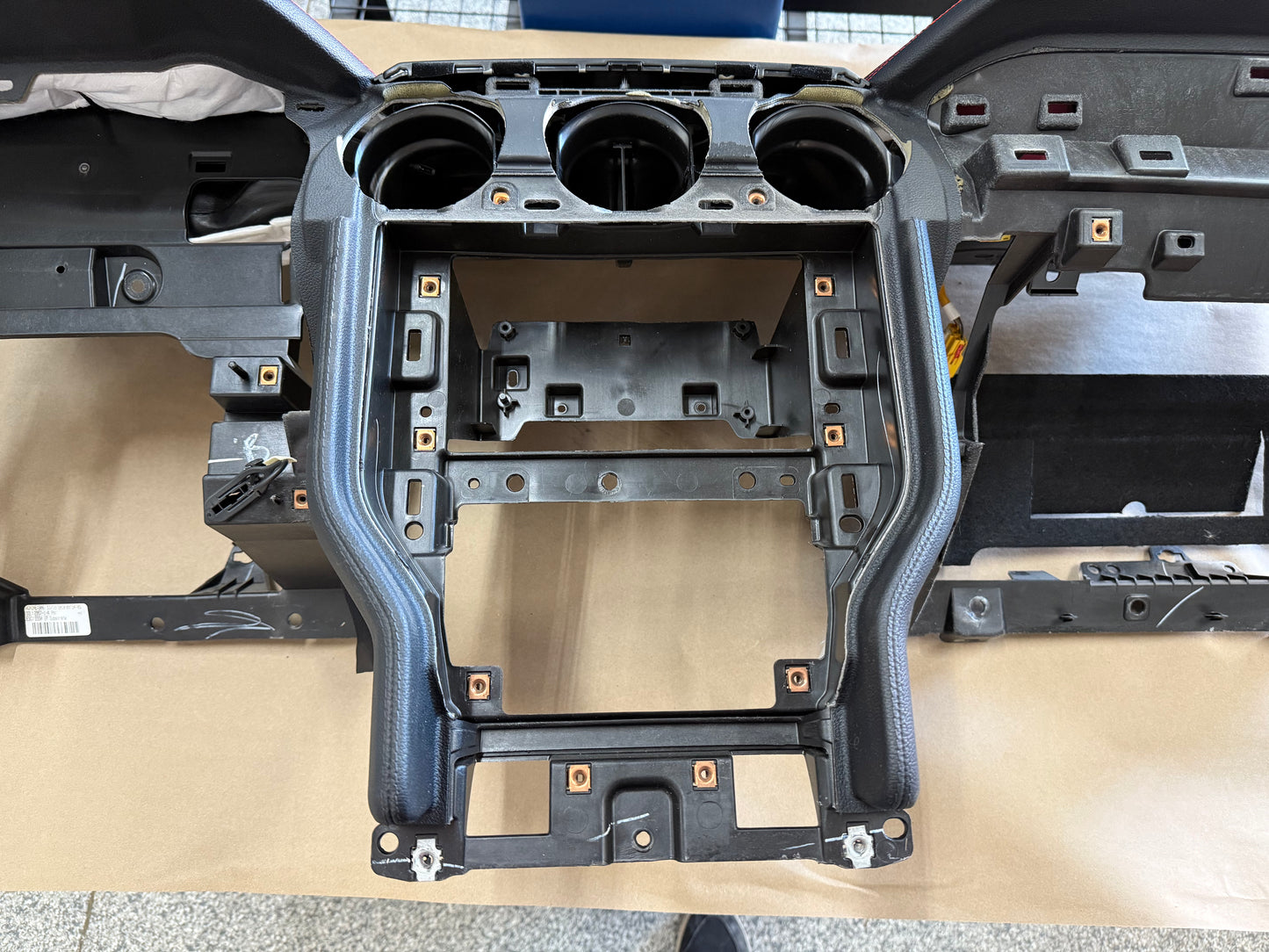 2018-2023 Ford Mustang GT 5.0 Leather Dash Pad Frame "Red Stitch"