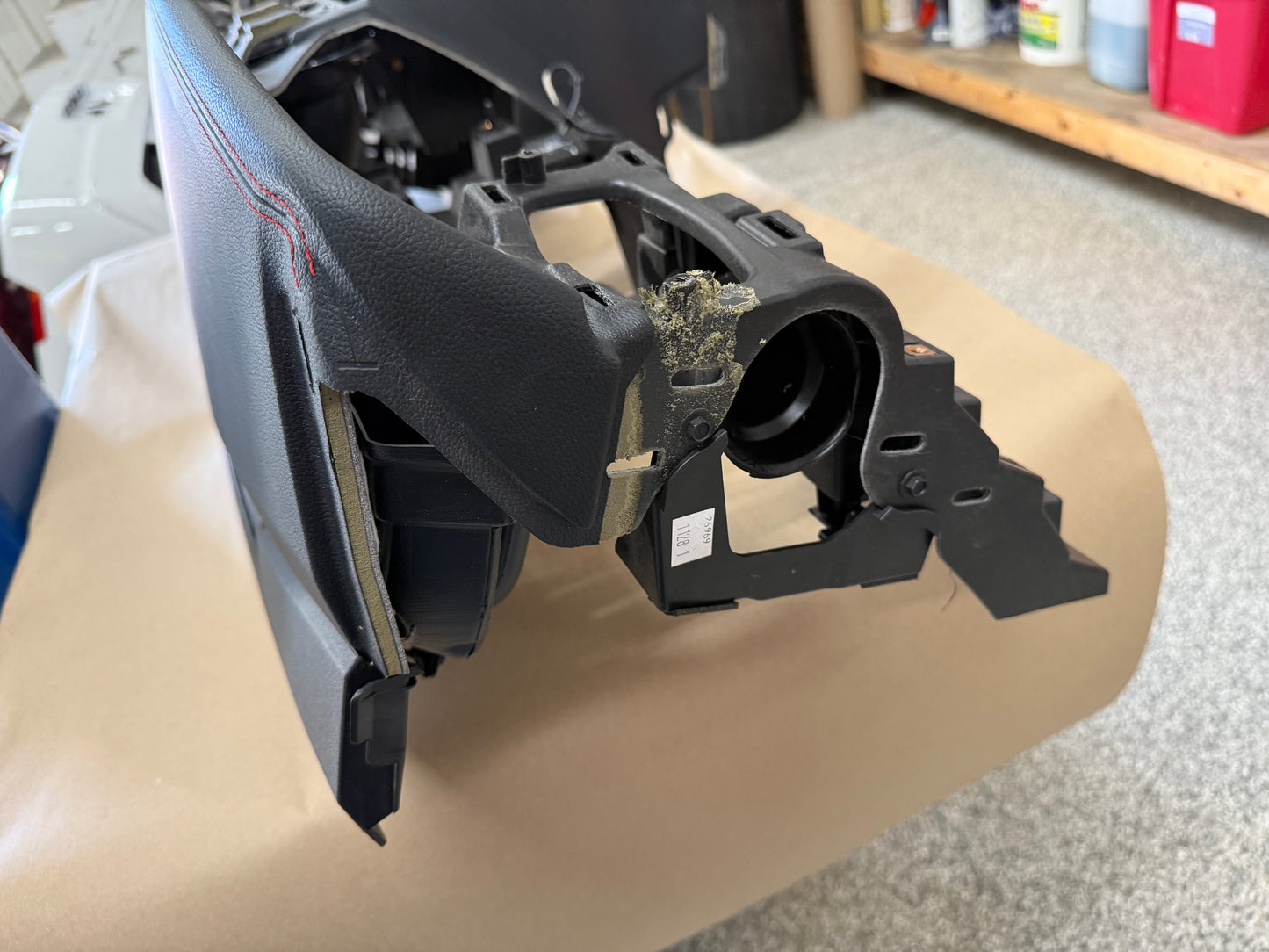 2018-2023 Ford Mustang GT 5.0 Leather Dash Pad Frame "Red Stitch"