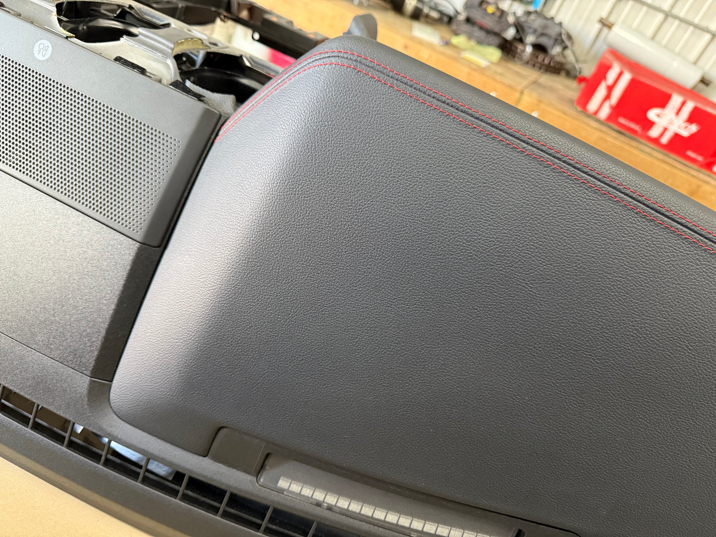 2018-2023 Ford Mustang GT 5.0 Leather Dash Pad Frame "Red Stitch"