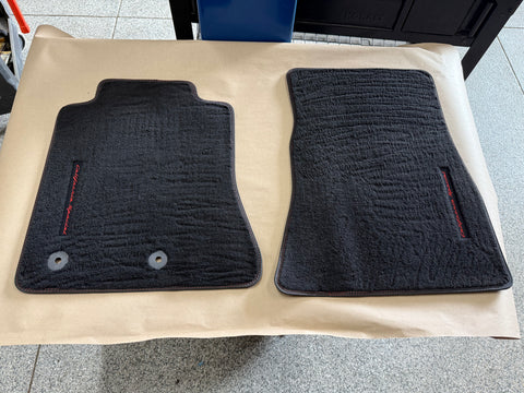 2015-2023 Ford Mustang California Special Front Floor Mats Carpet "Red Stitch"