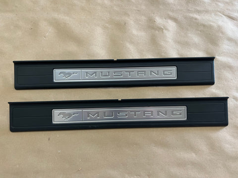 2015 Ford Mustang GT Anniversary Scuff Plates Interior Trim Black - OEM 15k mile