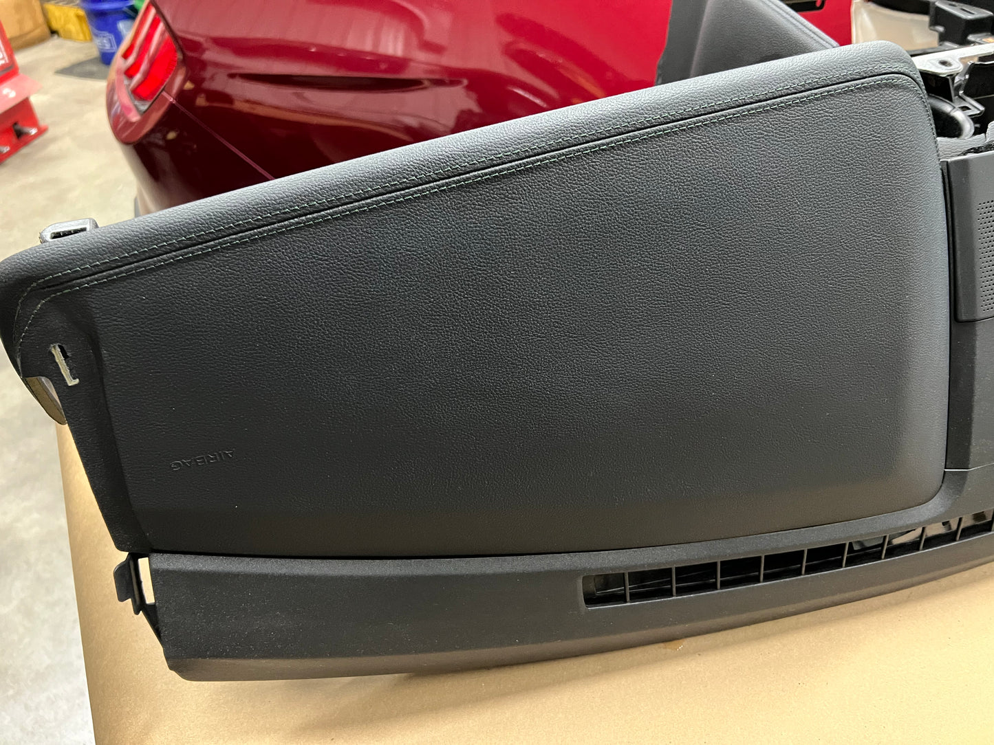 2018-2022 Ford Mustang Bullitt GT 5.0 PP1 Leather Dash Pad Frame Green Stitch