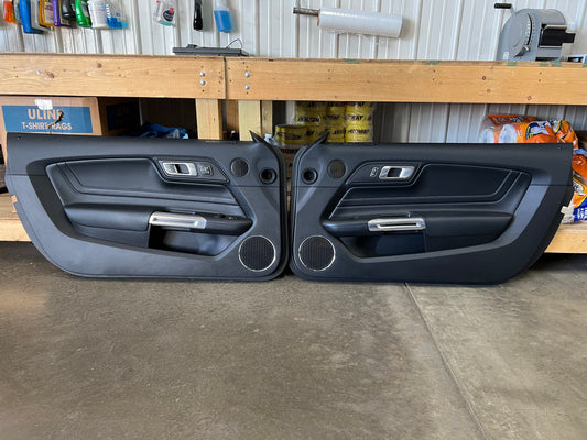 2018-2023 Mustang GT V6 EcoBoost LH RH Premium Leather Insert Door Panels Pair