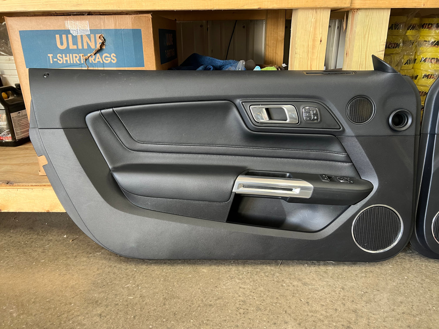 2018-2023 Mustang GT V6 EcoBoost LH RH Premium Leather Insert Door Panels Pair