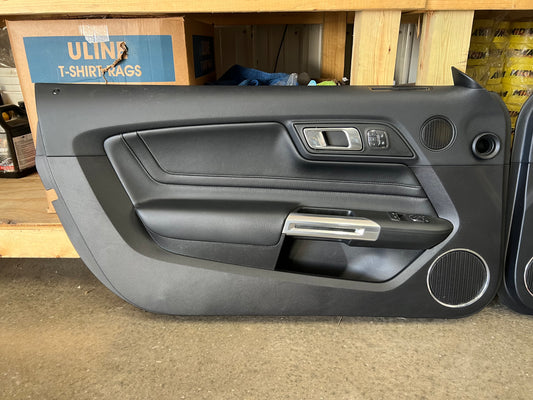 2018-2023 Mustang GT V6 EcoBoost LH RH Premium Leather Insert Door Panels Pair