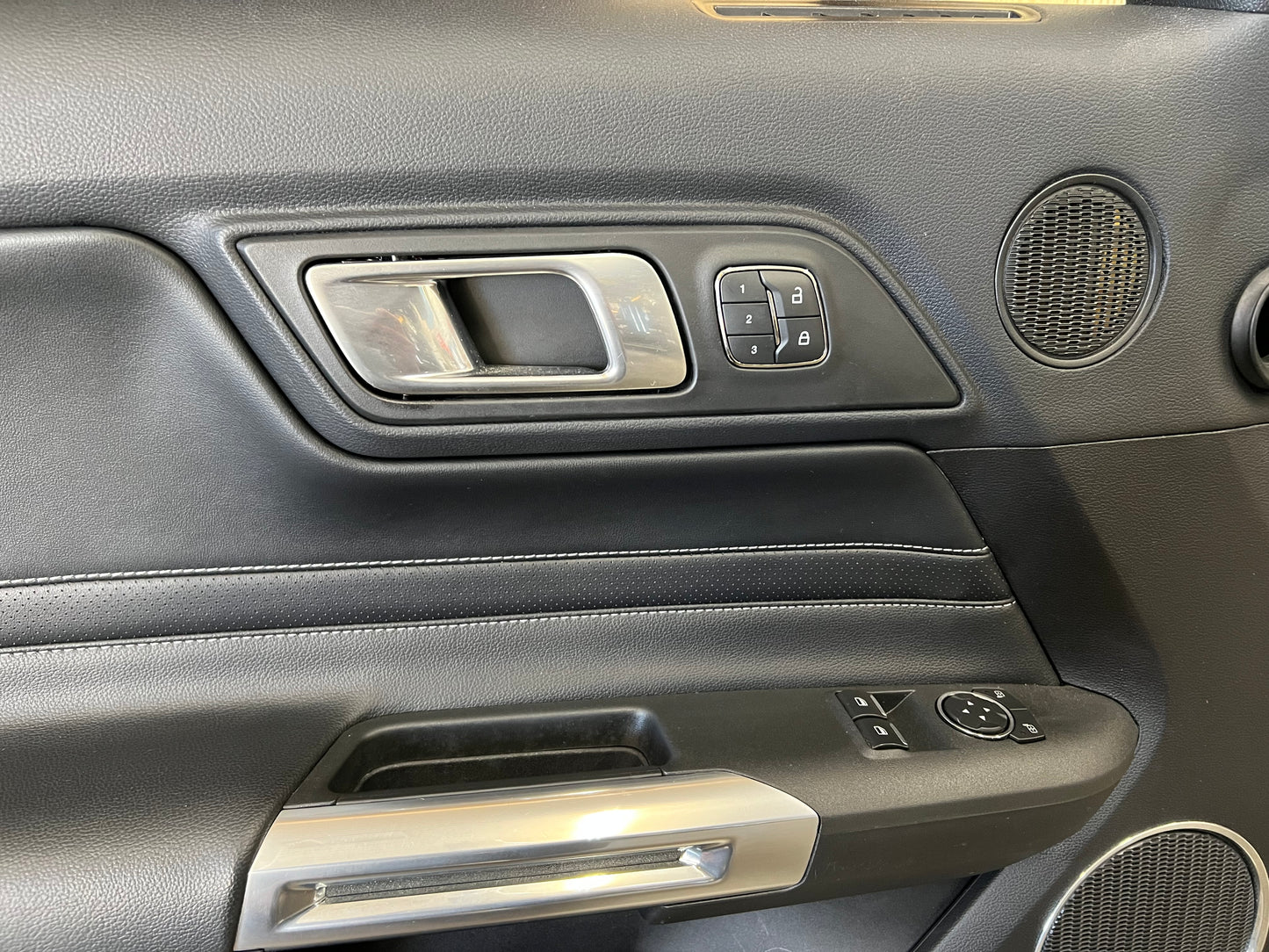 2018-2023 Mustang GT V6 EcoBoost LH RH Premium Leather Insert Door Panels Pair